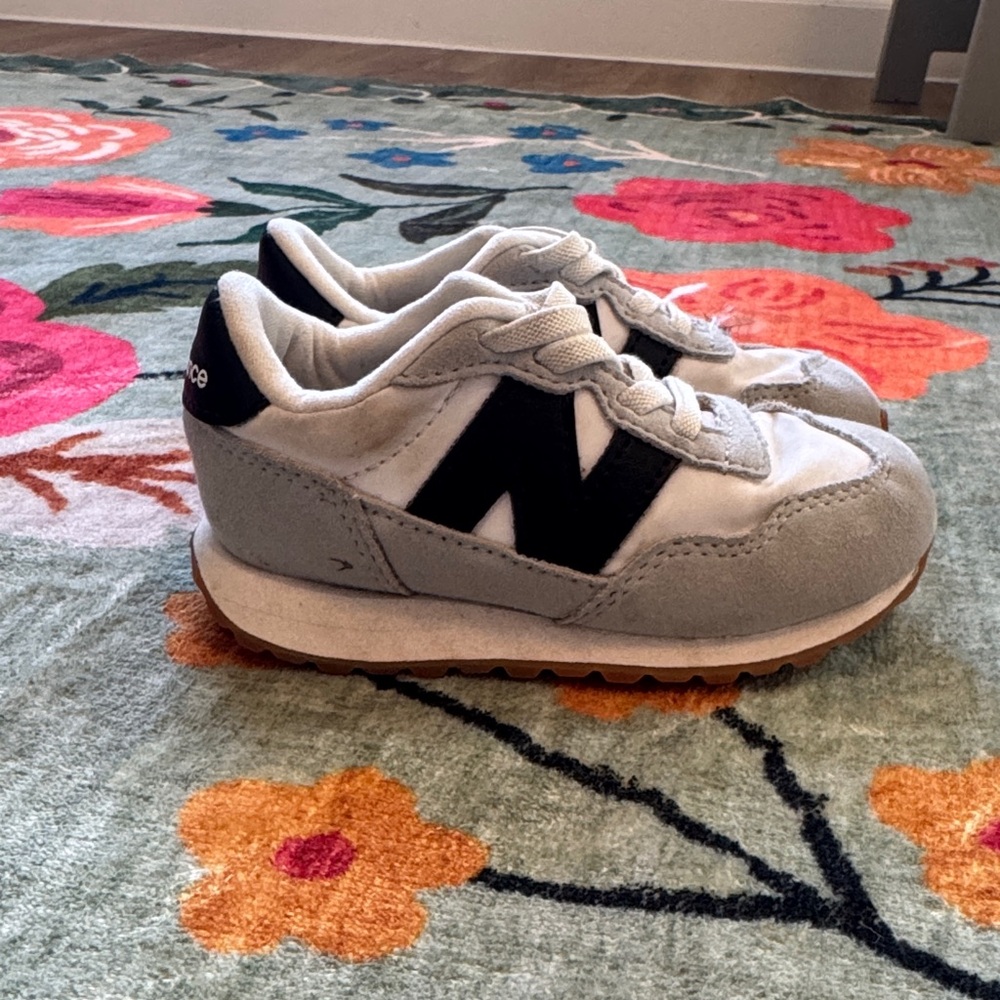 New Balance Kids' White and Black Sneakers